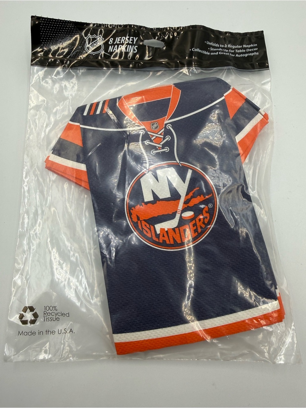 NHL Islanders Navy & Orange Jersey Napkins - Pack